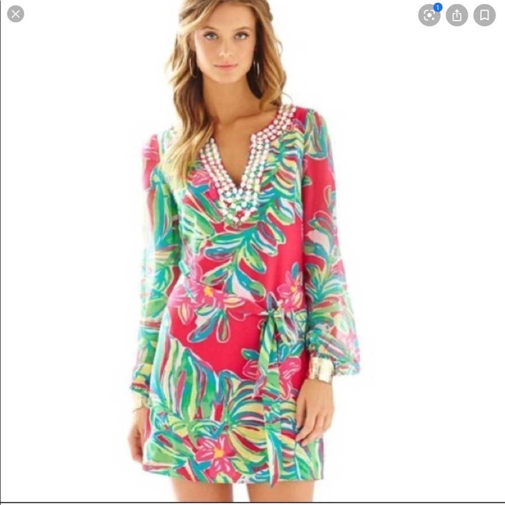 Lily Pulitzer Dress with Jeweled Detailed Collar